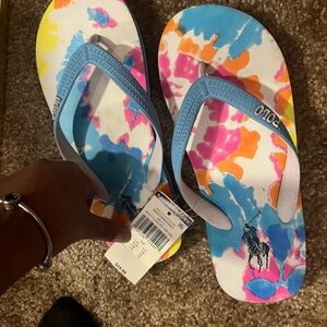 NWT Polo by Ralph Lauren Kids Colorful Flip Flops